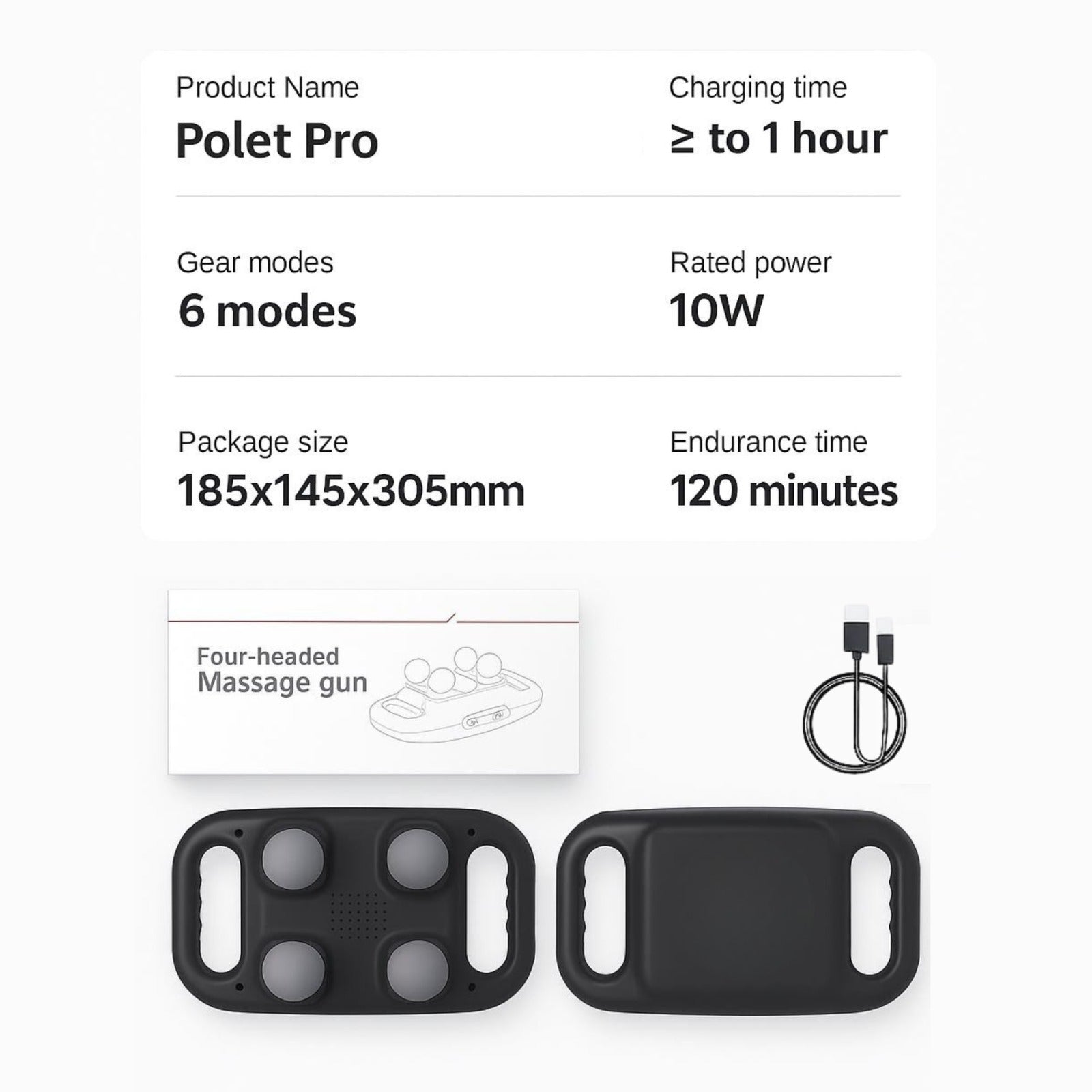 Polet Pro - 4 Headed Massager